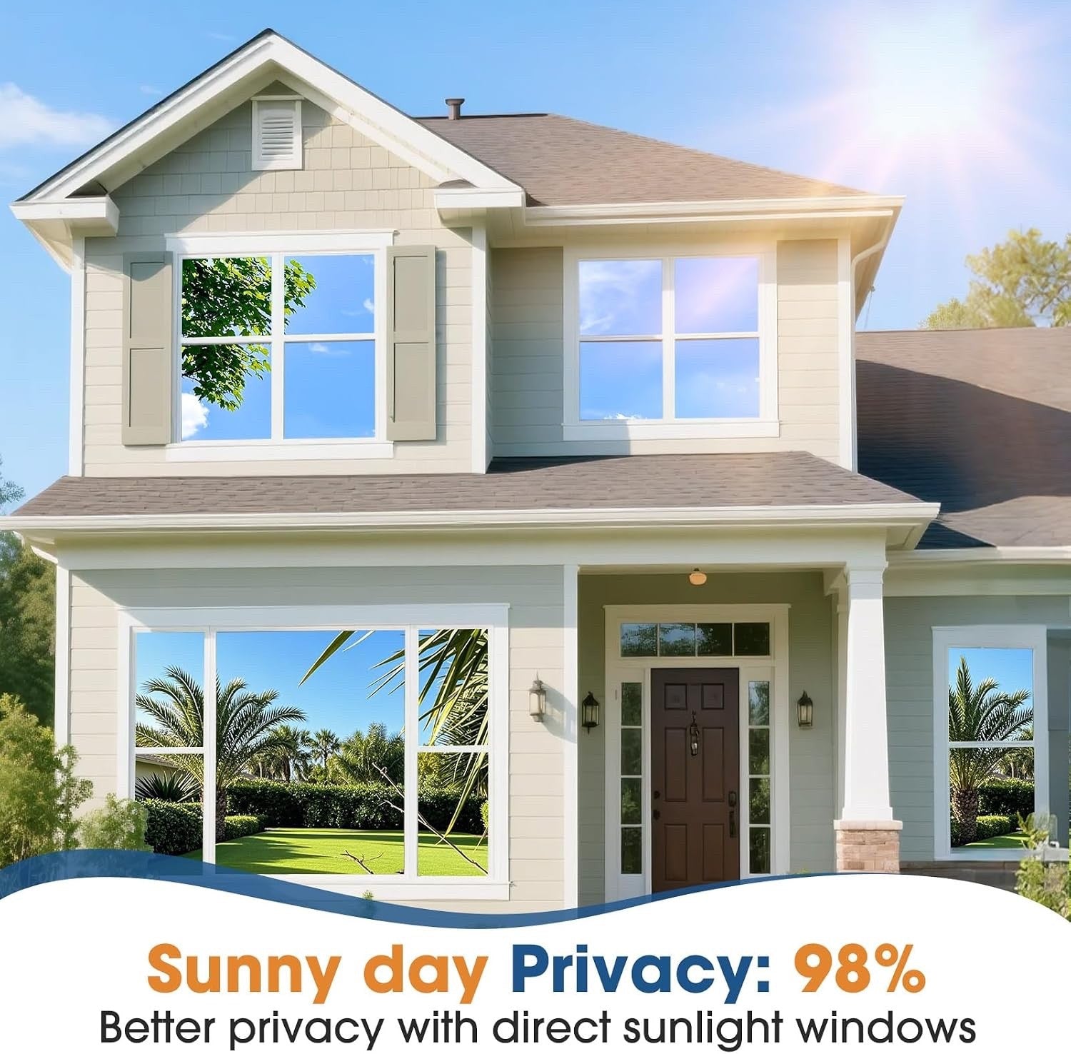 Window Film Privacy One Way Reflective Mirror Silver 90x300cm Static Cling UV
