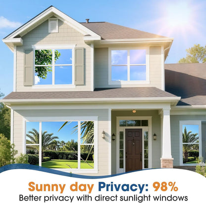 Window Film Privacy One Way Reflective Mirror Silver 90x300cm Static Cling UV