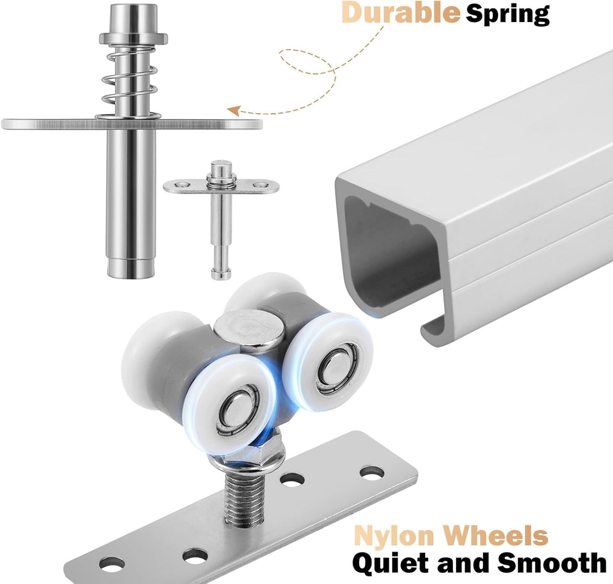 Bifold Door Hardware Kit 900mm Track 2 Panel Folding Closet Heavy Duty Indoor