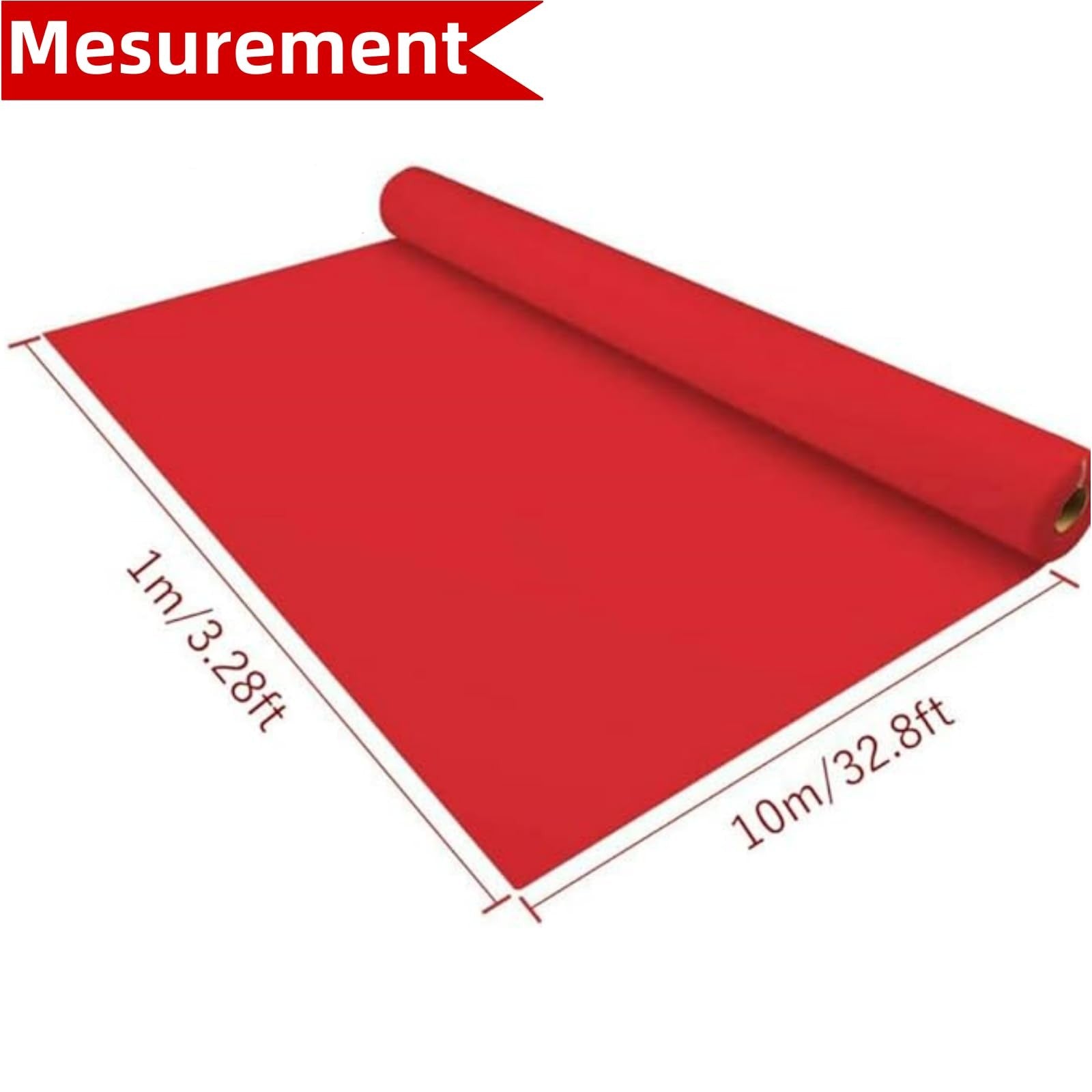 Bimiti Red Carpet Runner 10x1m Non Slip VIP Aisle Rug for Wedding Party Event