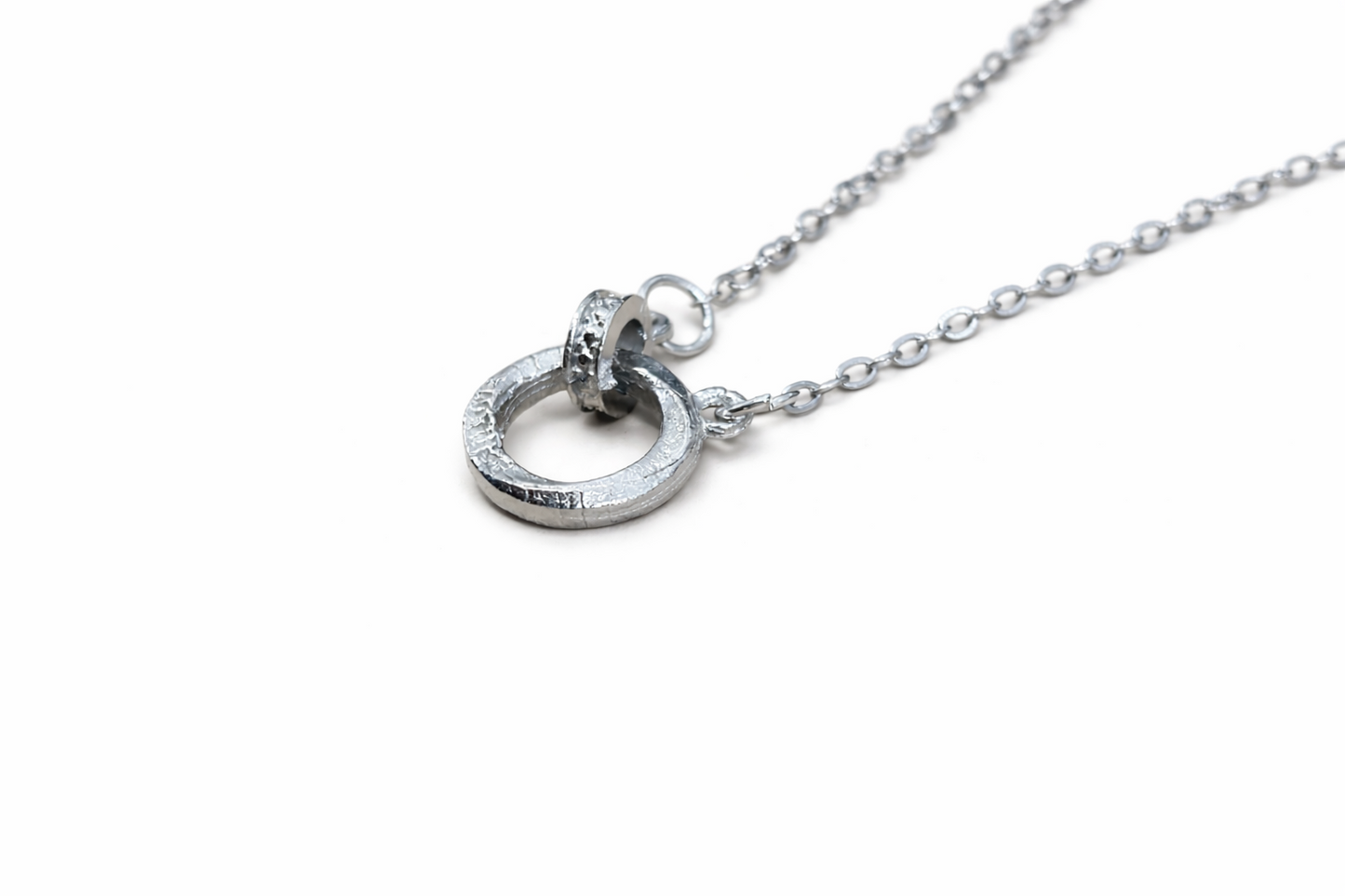 148x Pendant Necklace Silver Tone Circle Bar Adjustable Chain Minimalist Women