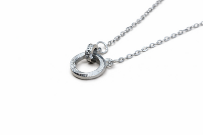 148x Pendant Necklace Silver Tone Circle Bar Adjustable Chain Minimalist Women