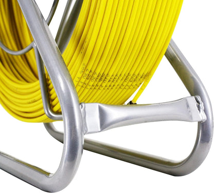 Cable Duct Rodder Fiberglass Fish Tape 350FT 4.5mm Puller Reel Brake Stand Kit