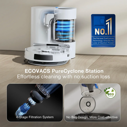 Ecovacs Deebot N20 Plus Cordless Robotic Vacuum Cleaner 14.8V Self-empty Station
