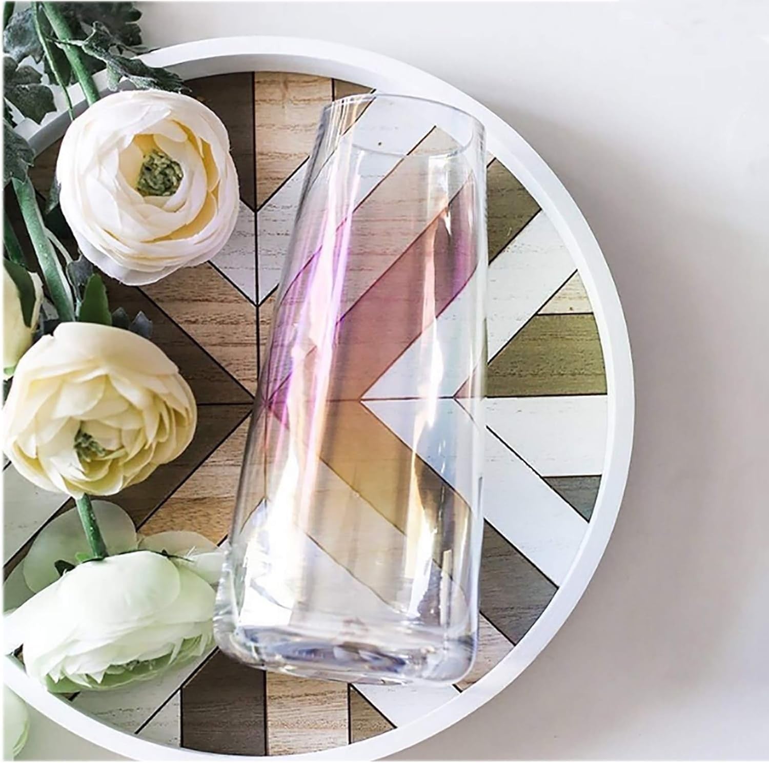 Glass Flower Vase Thick Glass Center pieces Vases Modern Home Clear Decor