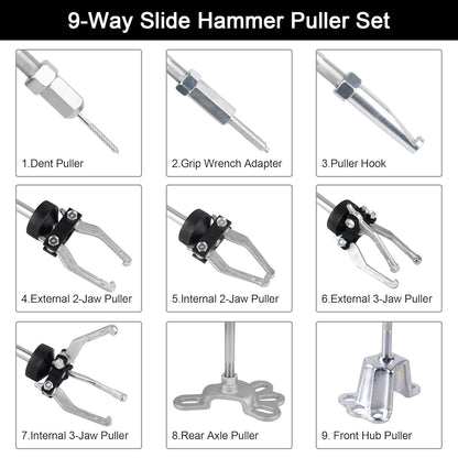 Wheel Bearing Puller Set 17pc Slide Hammer Hub Axle Gear Seal Removal Tool Case