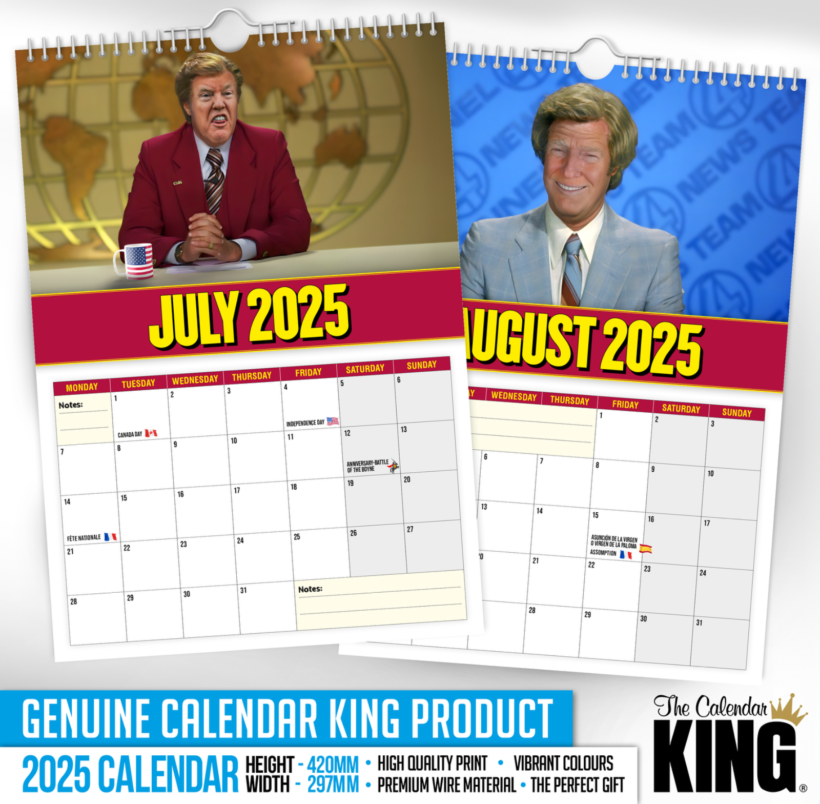 2025 Calendar - Dun Burgundy - Funny - Quirky - Christmas - Birthday A4