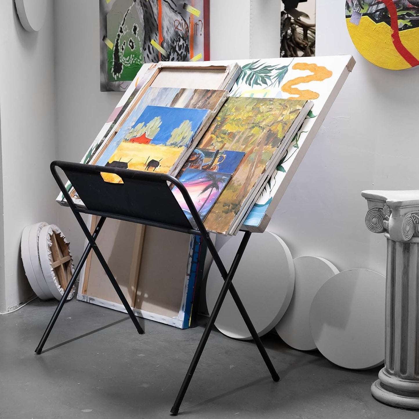 Canvas Print Rack Folding Art Display Drying Stand Portable Storage Tray Medium
