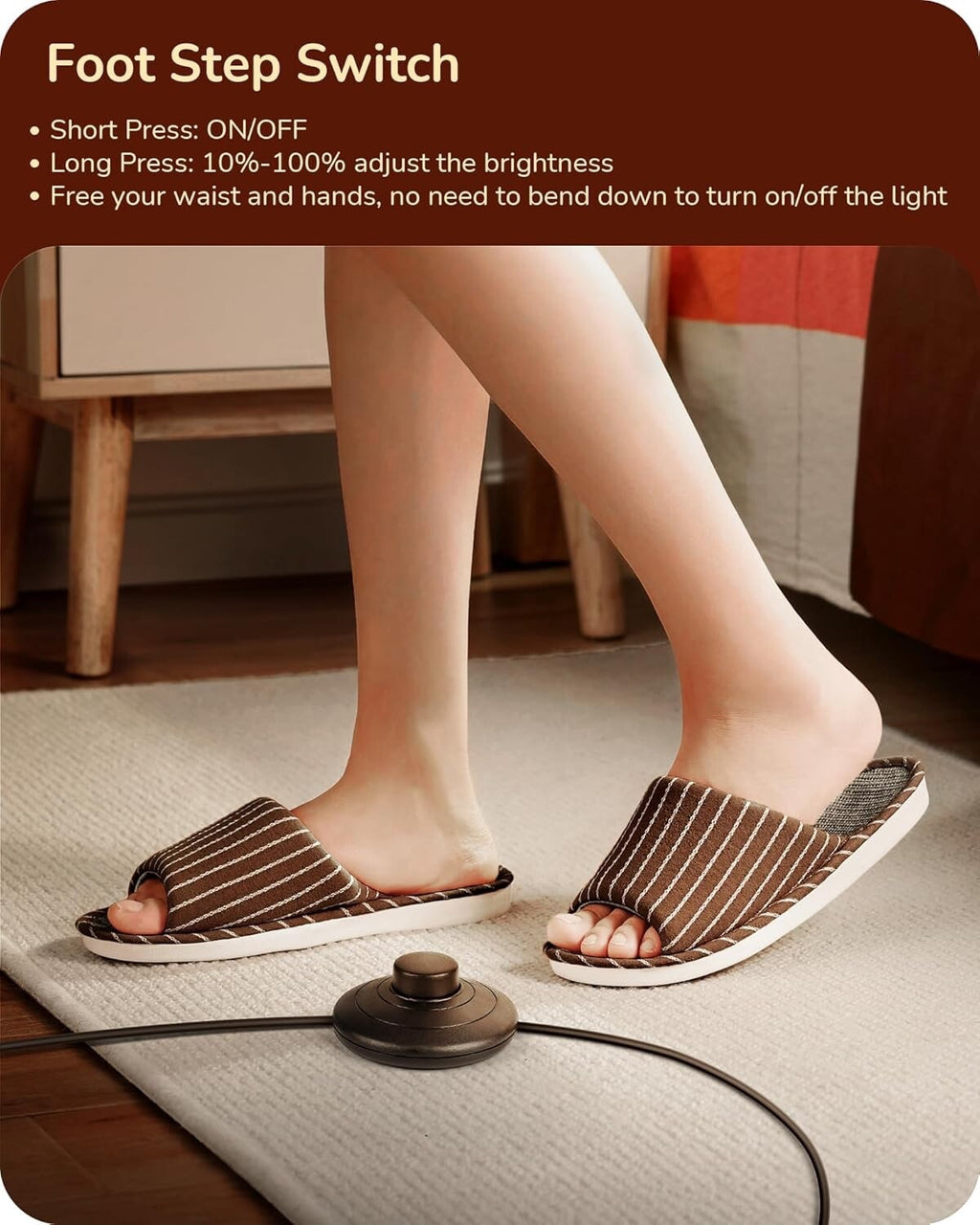 EDISHINE LED Floor Lamp 146cm Minimalist Dimmable Standing Lamp Gold