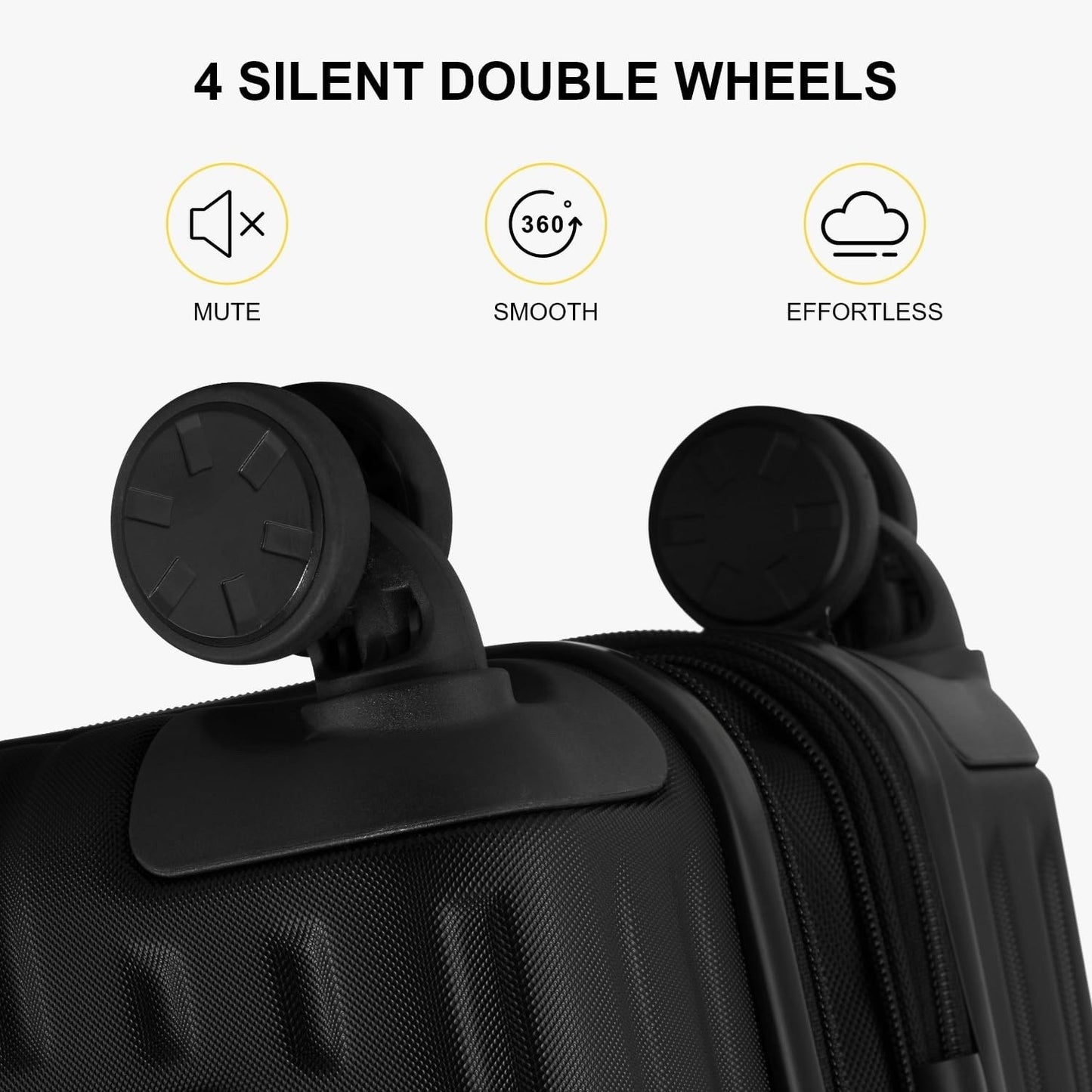 Carry On Suitcase Luggage 20 Inch Expandable Hardside TSA Lock Wheels Black