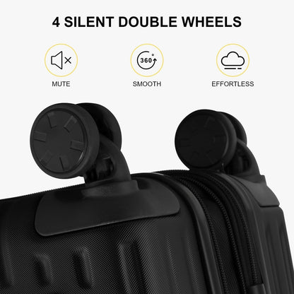 Carry On Suitcase Luggage 20 Inch Expandable Hardside TSA Lock Wheels Black