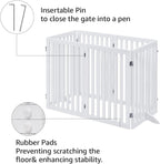 XL Freestanding Pet Gate Expandable Wooden Dog Safety Barrier Indoor Home