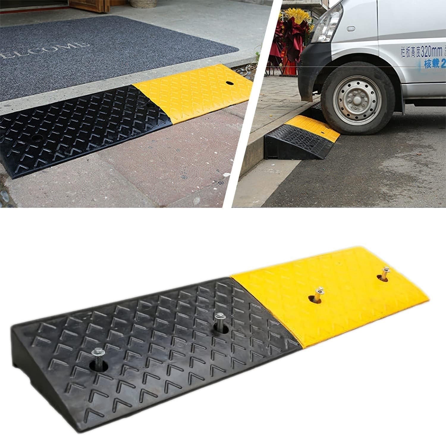 Heavy Duty Rubber Kerb Ramps 2in Rise Non Slip Driveway Wheelchair Access