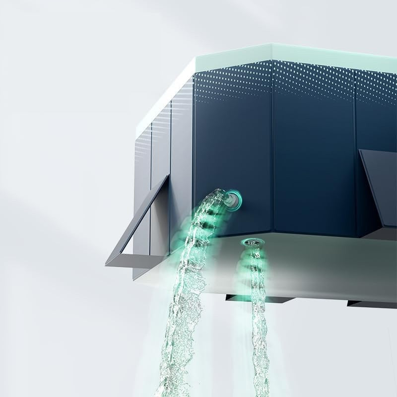 3m Foldable Non Inflatable Swimming Pool Hard Plastic Rectangular Garden Pool