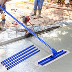 120x30cm Concrete Bull Float with 4 Handles 1.15m Aluminium Set Blue