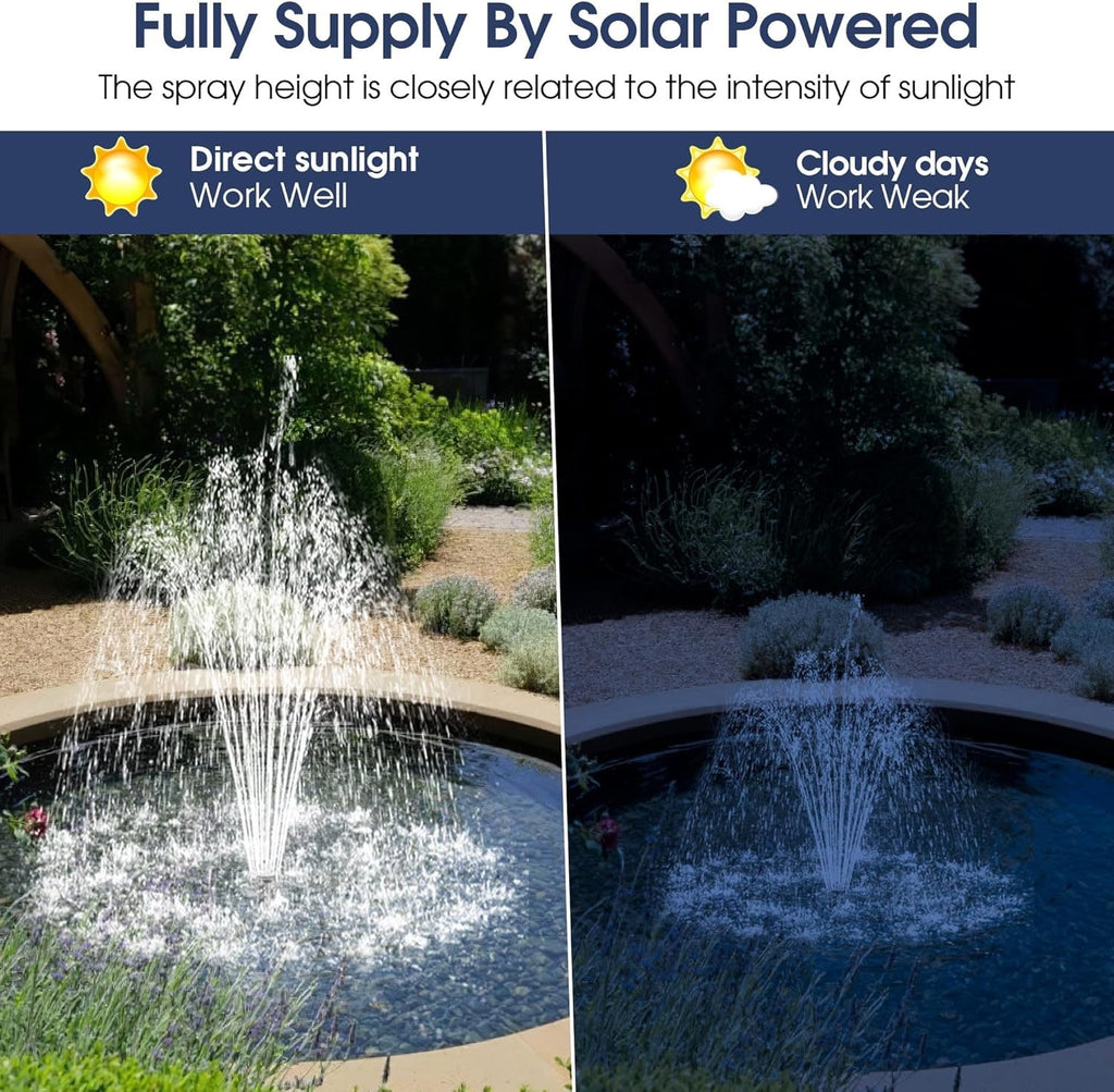 12W Solar Pond Fountain Pump 605L/H Solar Powered Water Feature