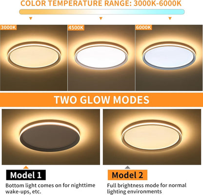 LED Ceiling Light 50cm Full Spectrum Dimmable Round Remote Flush Mount Lamp Room