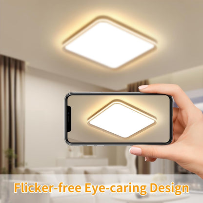 LED Ceiling Light Aluminium Dimmable 3 Colour Temperature Kitchen Bathroom