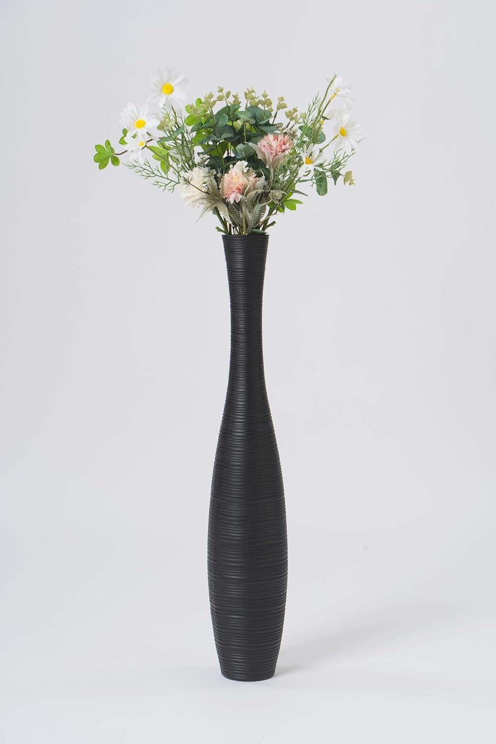 Tall Floor Vase 65cm Black Resin Decorative Vase Living Room Home Decor