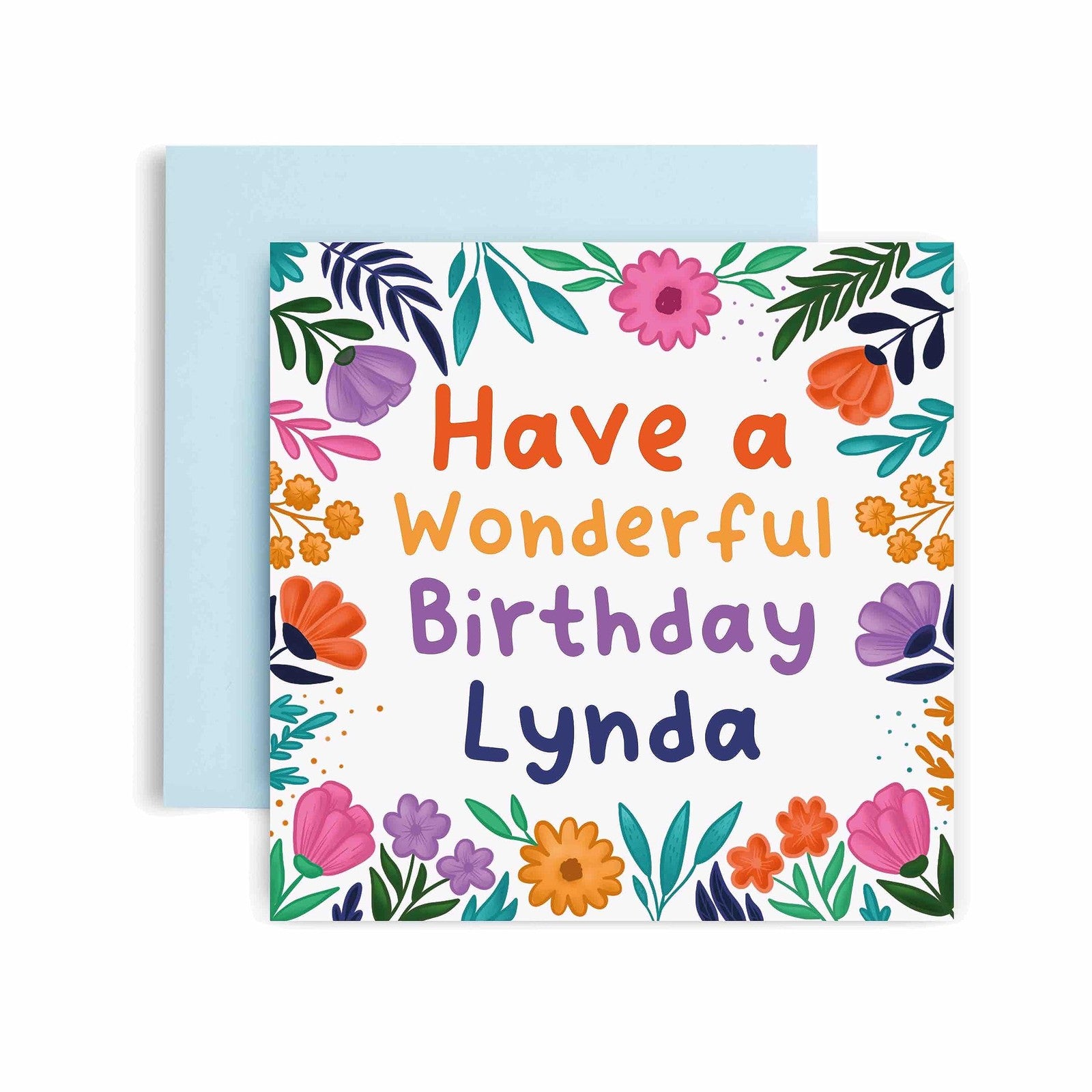 Huxters Personalised Birthday Card for Her – Lynda Floral Birthday Cards