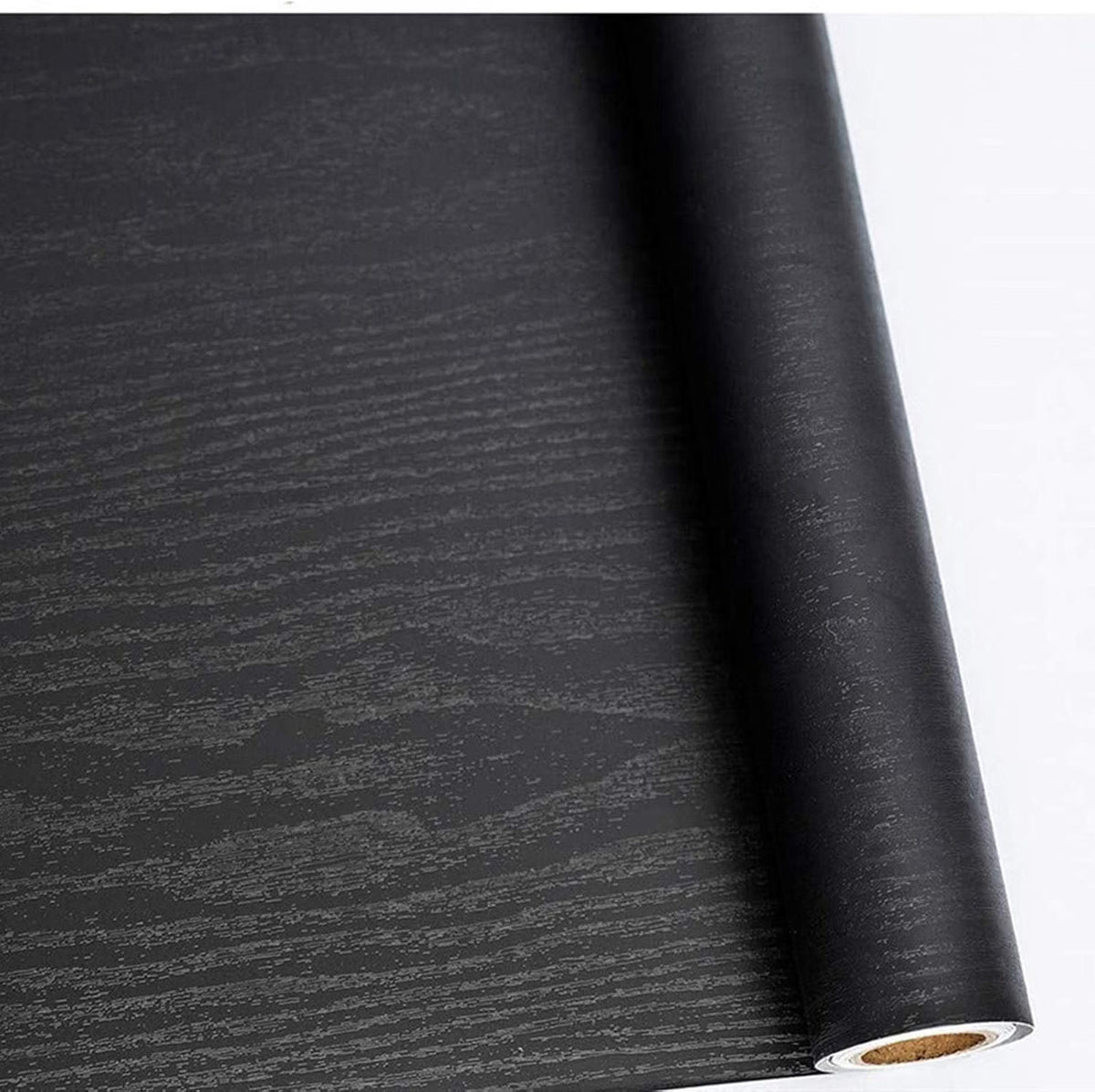 Black Vinyl Wrap Self Adhesive Wood Effect 90x600cm Waterproof Furniture Film
