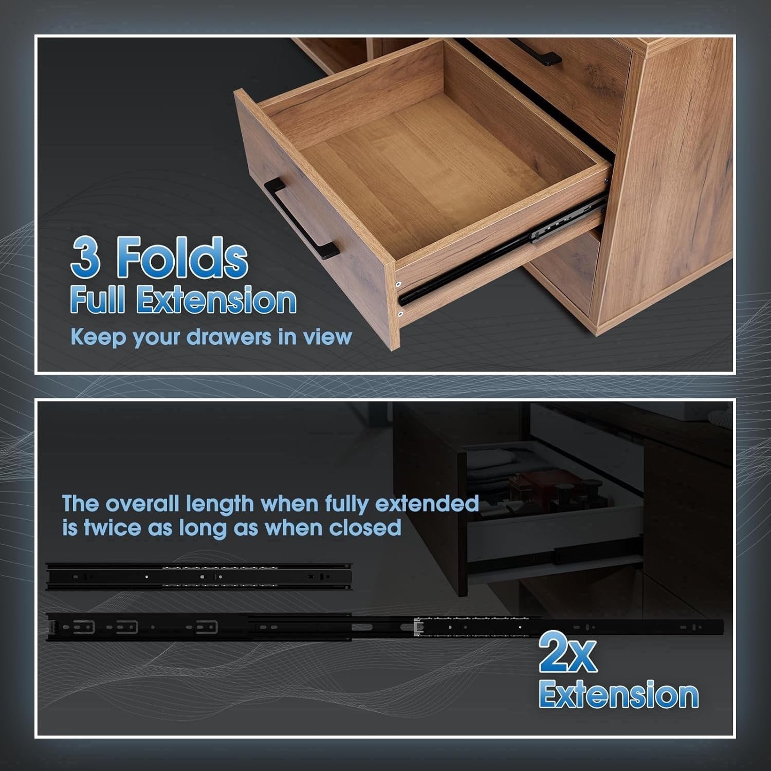 Heavy Duty Drawer Runners Full Extension Ball Bearing Slides 5 Pairs 48kg Load