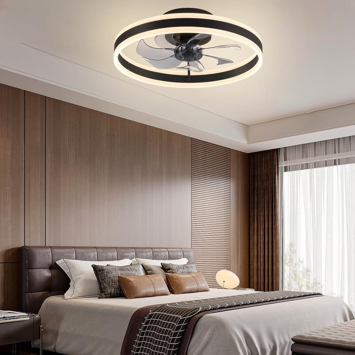 Ceiling Fan Light 60cm 6 Speed Remote Dimmable LED Reversible Quiet White Modern