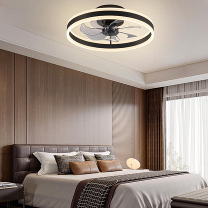 Ceiling Fan Light 60cm 6 Speed Remote Dimmable LED Reversible Quiet White Modern