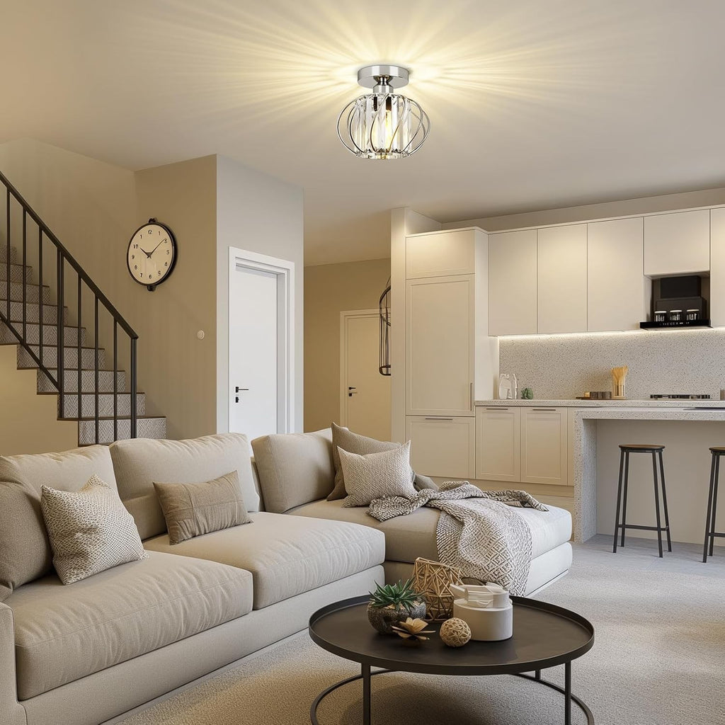 Modern LED Crystal Ceiling Light Chandelier Chrome Living Room Bedroom