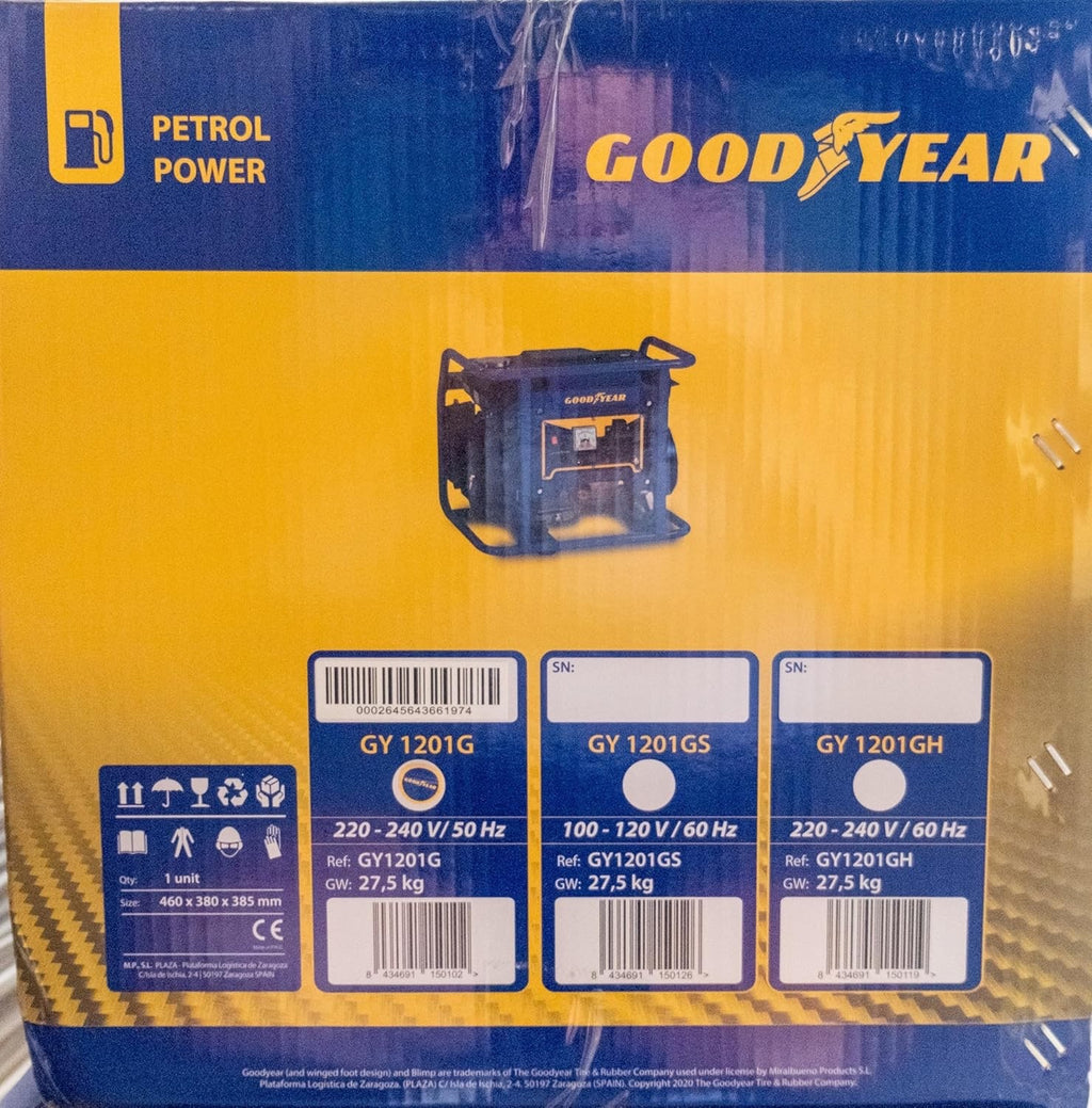Goodyear generator 94 cm3  4t OHV 2.5 HP petrol. 1000 W 230 V AVR