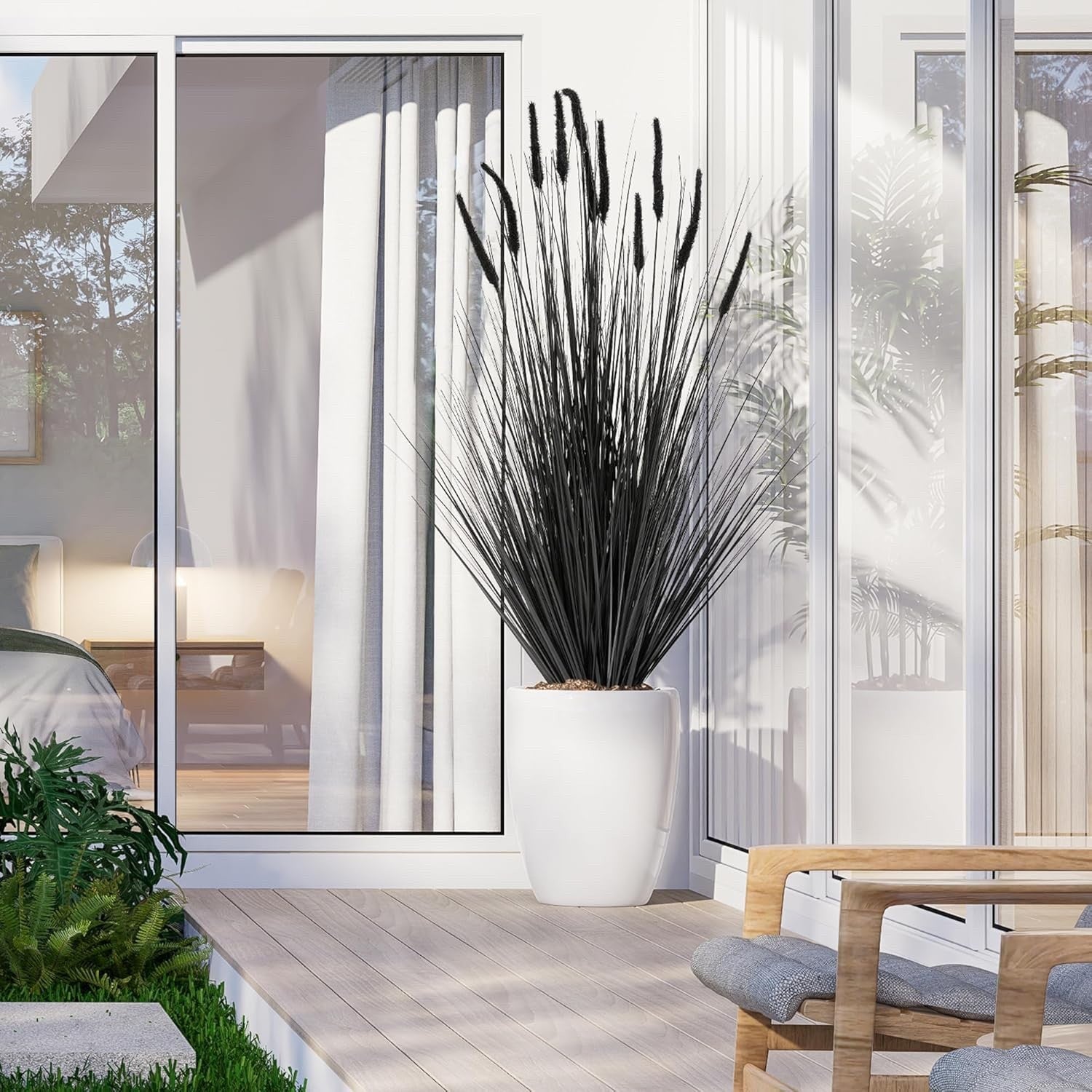 5ft Artificial Horsetail Reed Grass Plant Indoor Outdoor Garden Decor