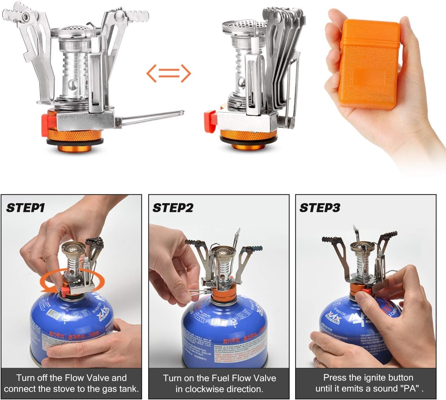 16pc Camping Cookware Set Non-Stick Pots Pans Kettle Stove Outdoor