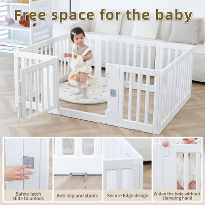 Baby Playpen 150x110x60cm Toddler Safety Activity Centre Indoor Outdoor White