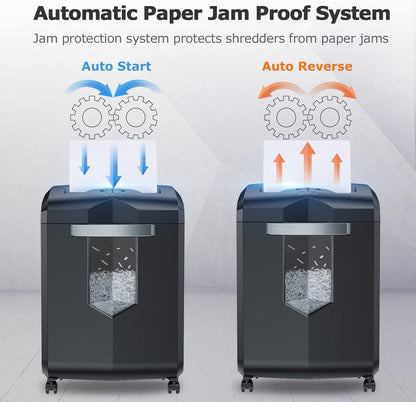 Paper Shredder Heavy Duty 18 Sheet Cross Cut Office Credit Card 23L Bin Black