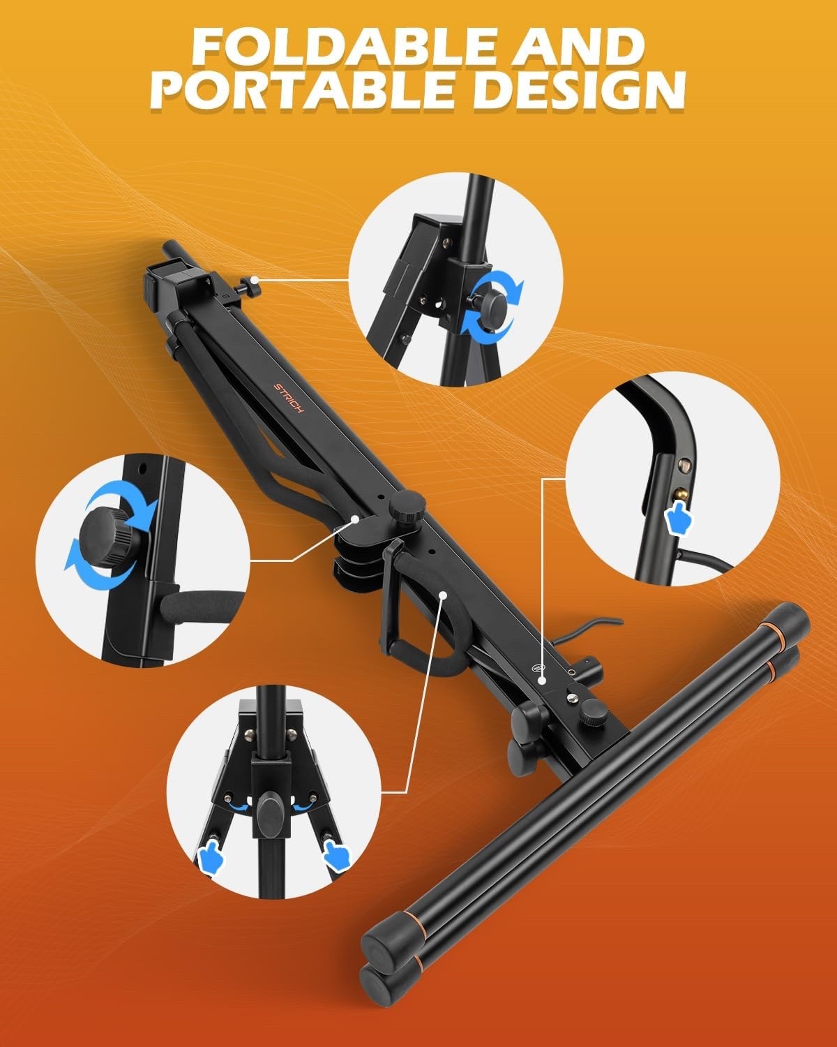 Cello Stand Adjustable Steel Holder 1/4 1/2 3/4 4/4 Bass w Bow Hook Floor