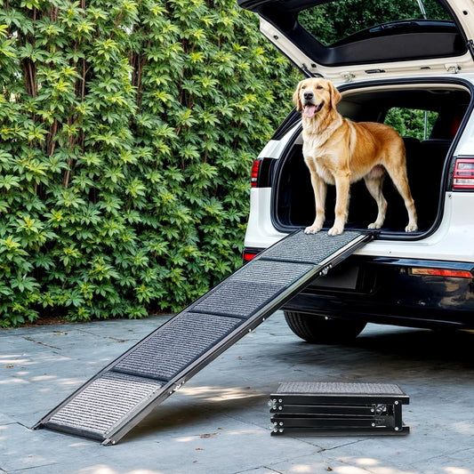 Dog Ramp Car Folding Pet Ramp 160x44cm Non Slip Aluminium 90kg SUV Boot Portable