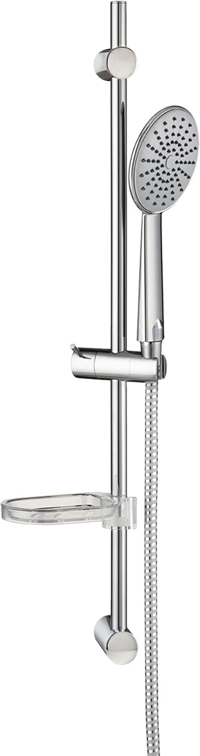 Shower Rail Kit with 1 Jet Shower Head 1.5m PVC Hose Bathroom Set Chrome