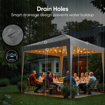 Pop Up Gazebo 2.5x2.5m Portable Waterproof Canopy Grey Carry Bag UV50 Festivals
