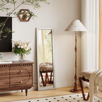 Over Door Full Length Mirror 110x45cm Wall Mounted Silver Frame Bedroom