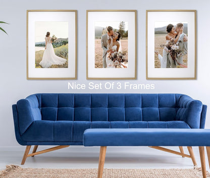 A1 Picture Frames Wooden 3 Pack 59.4x84.1cm A2 Mount Natural Wall Poster Photo