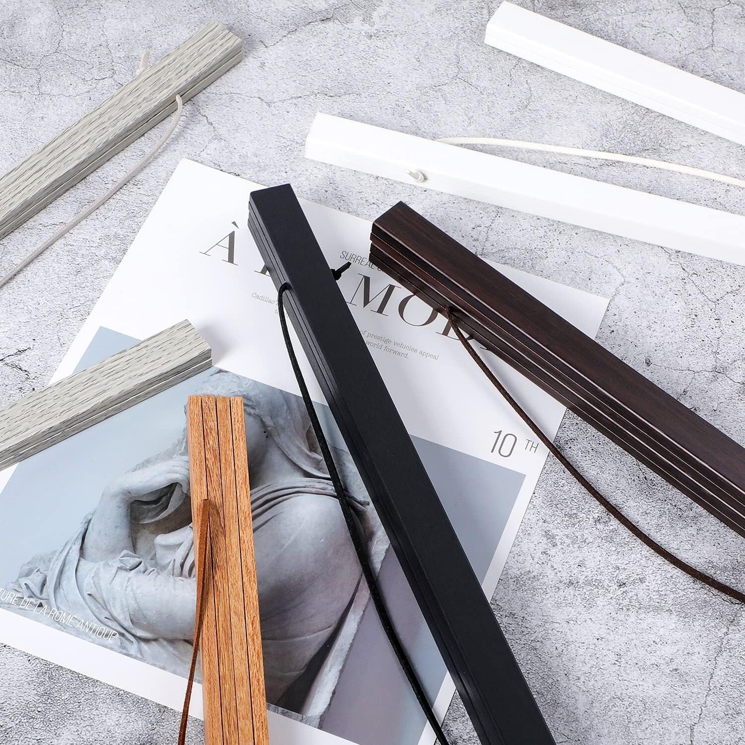 A0 Magnetic Poster Frame Light Wood Hanging Print Hanger