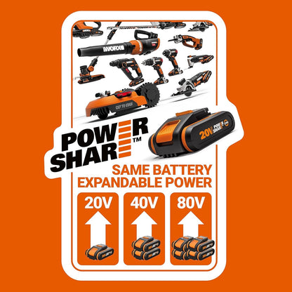 WORX  WX891 Drain Auger, Cordless Plumbing Snake with battery and quick charger