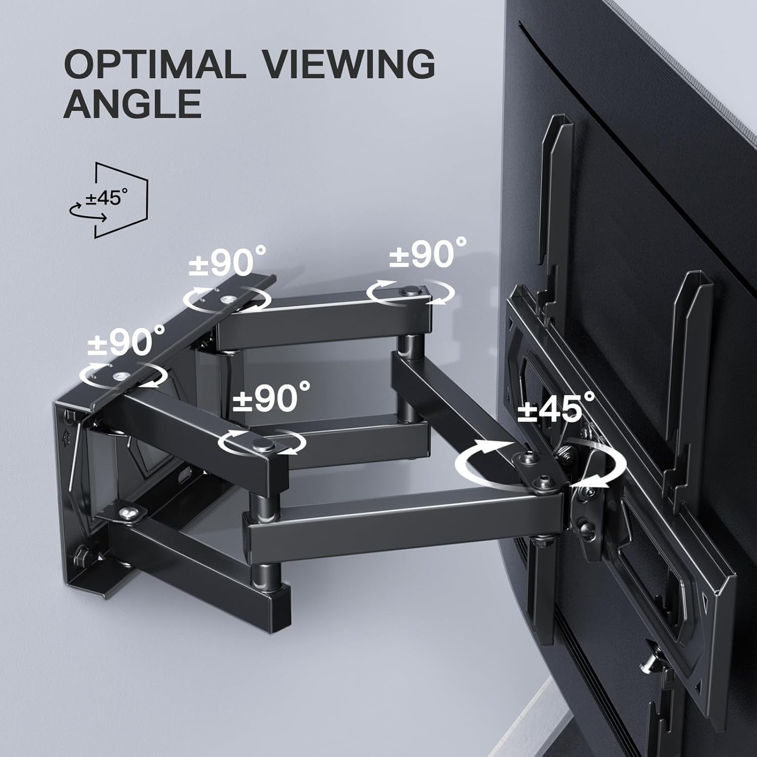 TV Wall Mount Bracket 26-70 Inch Full Motion Swivel Tilt 45kg VESA 400x400mm