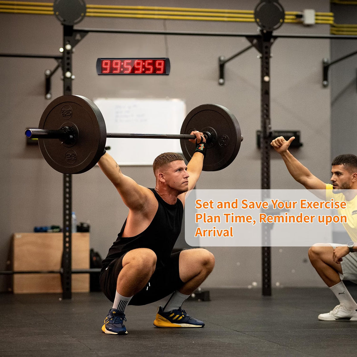 Digital Gym Timer Clock 5 Inch LED 6 Digit Countdown Stopwatch Remote Stand