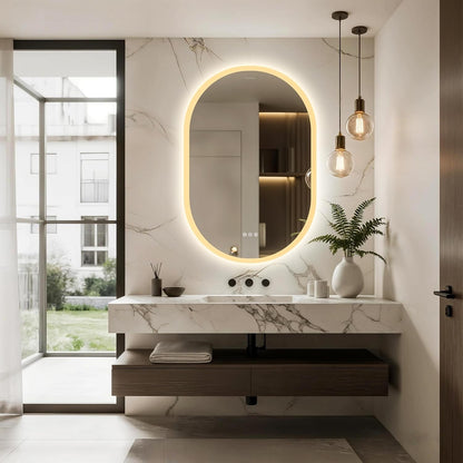 600x900mm LED Bathroom Mirror Anti Fog Dimmable 3 Color Light Wall Mounted IP56