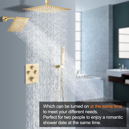 Concealed Rainfall Shower Thermostatic Mixer Valve System Simultaneous Operation