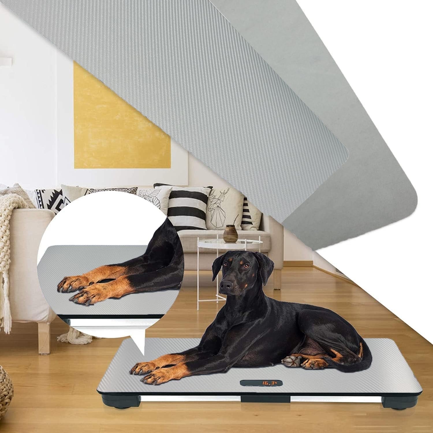 Digital Veterinary Pet Scale Large Dog 100kg Capacity Non-Slip 80x50cm Black