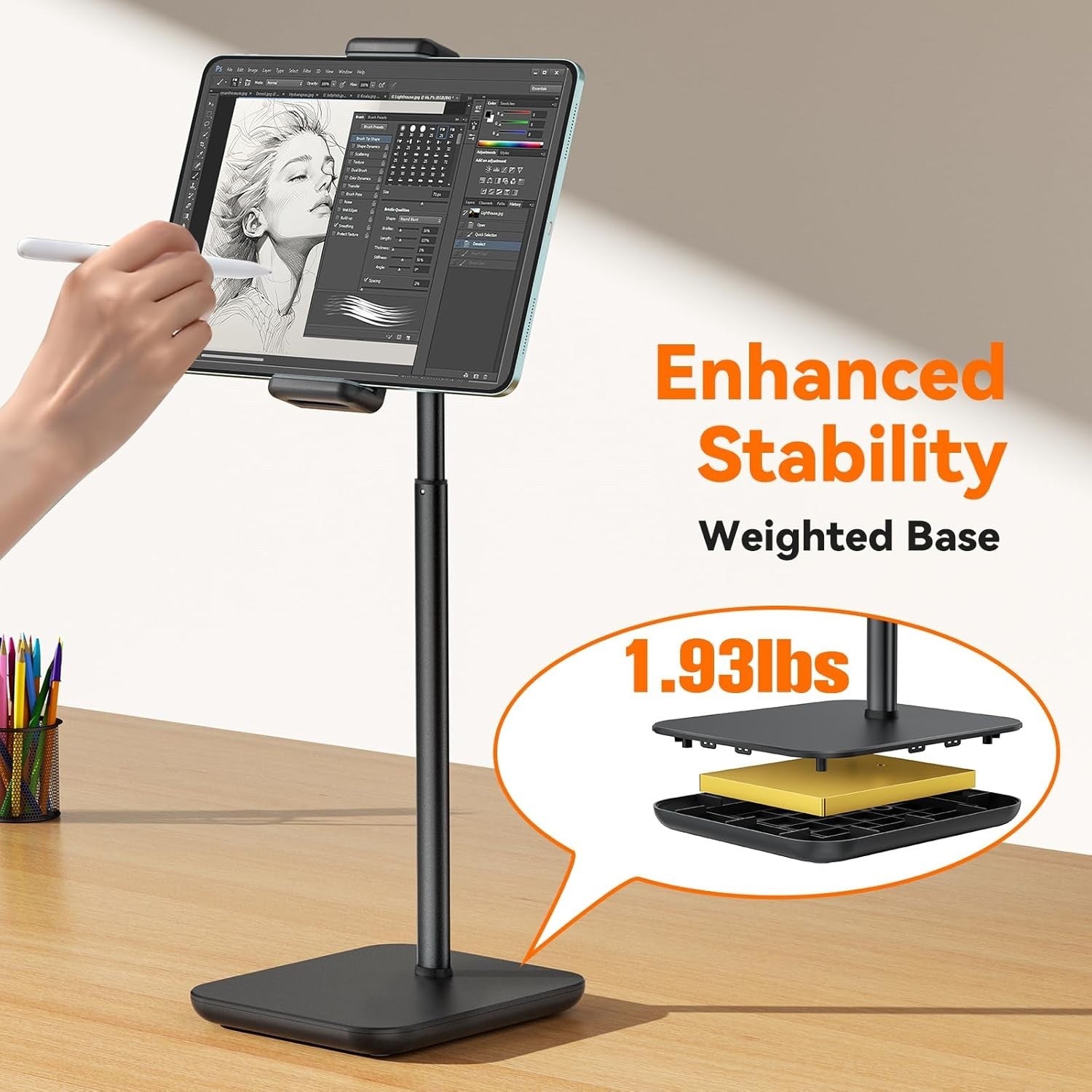 Tounee Tablet Stand for Desk with 360 Adjustable Holder Clamp Bracket