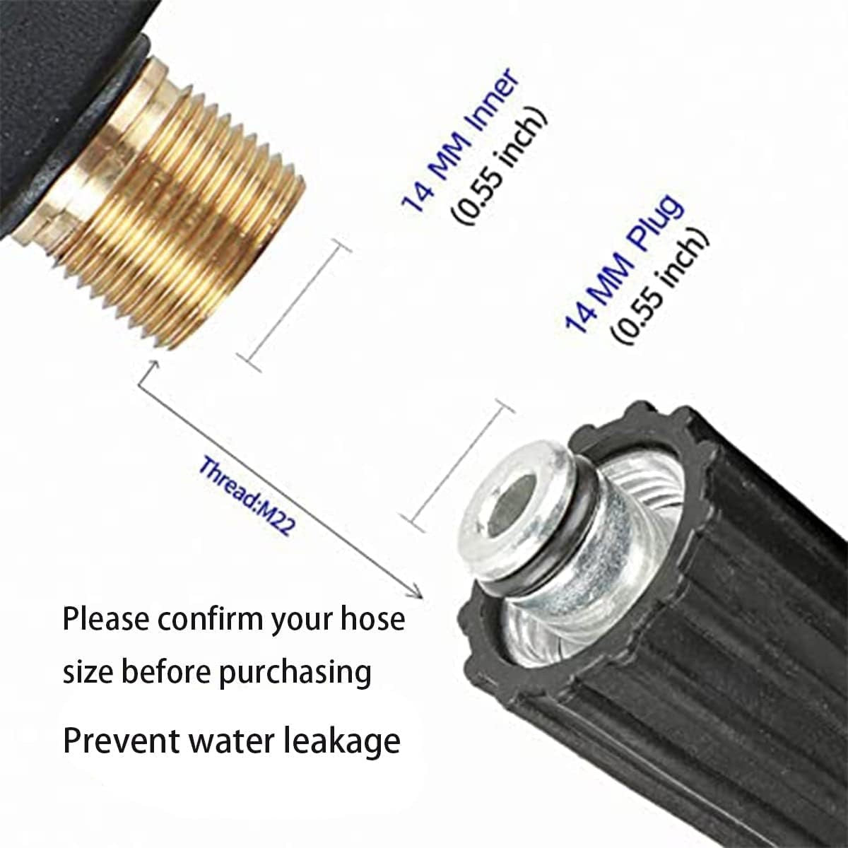 4350 PSI Short Pressure Washer Gun M22 14mm 1/4" Quick Connect for Karcher K1-K7