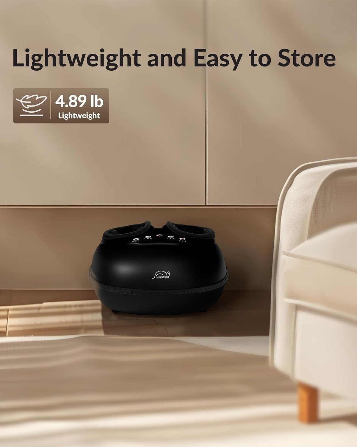 Shiatsu Foot Massager w Heat Deep Kneading Compression Vibration Fits Size 14